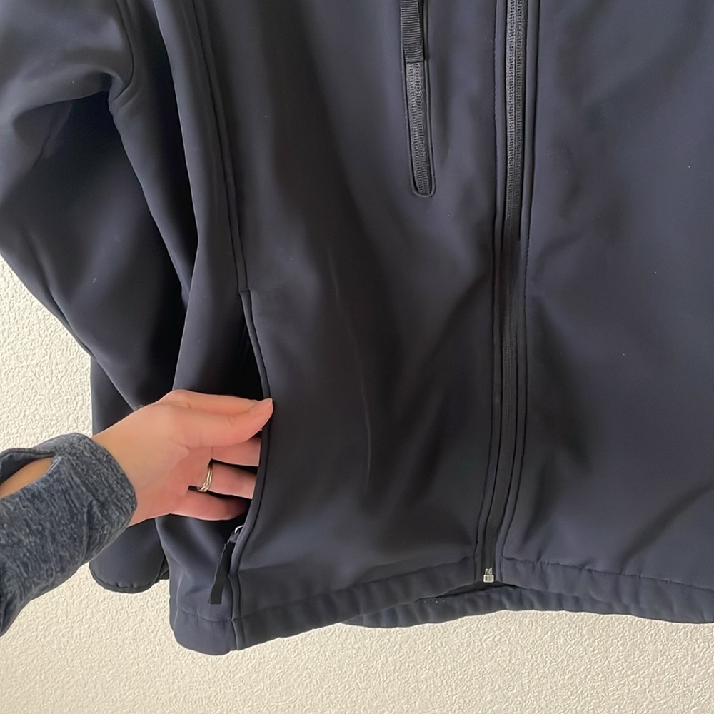 Soft Shell Fleece Lined Men’s Full Zip Jacket L Black Diablo Tools Logo Workwear - Picture 7 of 13